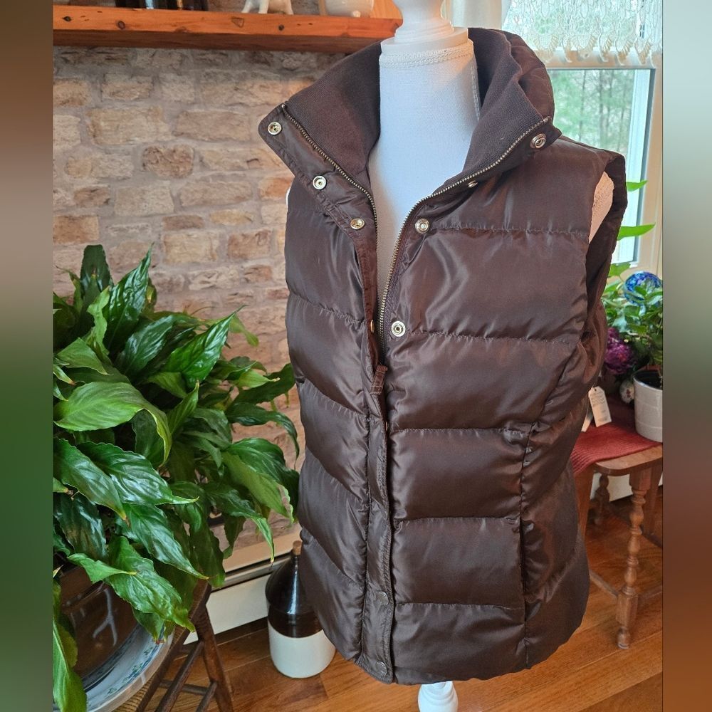 J.Crew Dark Brown Down Womens PufferVest S